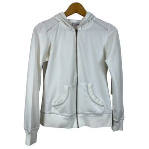 Columbia White Full Zip Hoodie Sweater Size Small